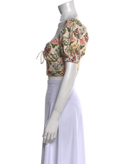 Agua by Agua Bendita Floral Print Square Neckline Crop Top