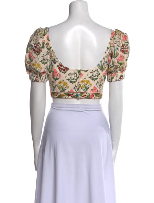 Agua by Agua Bendita Floral Print Square Neckline Crop Top