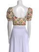 Agua by Agua Bendita Floral Print Square Neckline Crop Top
