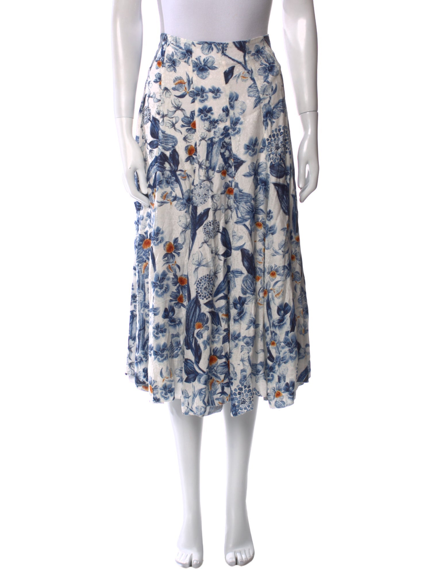 Agua by Agua Bendita Floral Print Midi Length Skirt w/ Tags