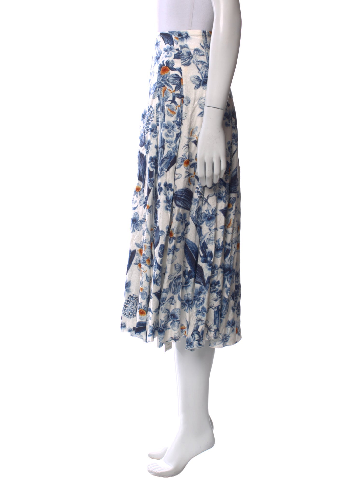 Agua by Agua Bendita Floral Print Midi Length Skirt w/ Tags