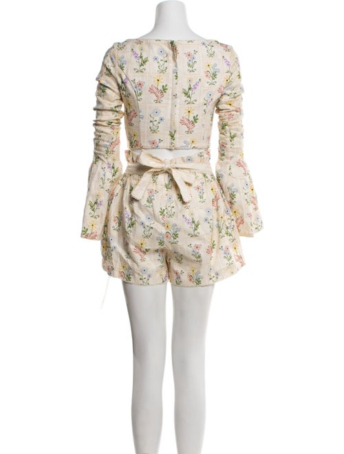 Agua by Agua Bendita Linen Floral Print Short Set