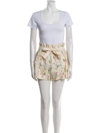 Agua by Agua Bendita Linen Floral Print Short Set