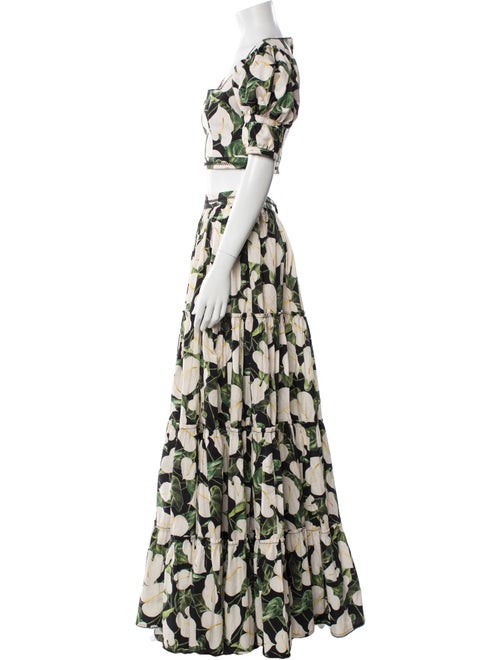 Agua by Agua Bendita Floral Print Pleated Accents Skirt Set