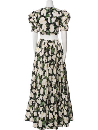 Agua by Agua Bendita Floral Print Pleated Accents Skirt Set