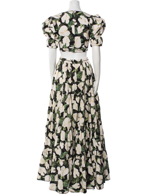 Agua by Agua Bendita Floral Print Pleated Accents Skirt Set