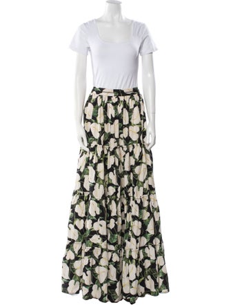 Agua by Agua Bendita Floral Print Pleated Accents Skirt Set