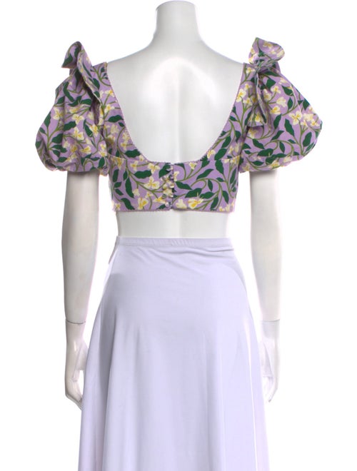 Agua by Agua Bendita Floral Print Off-The-Shoulder Crop Top