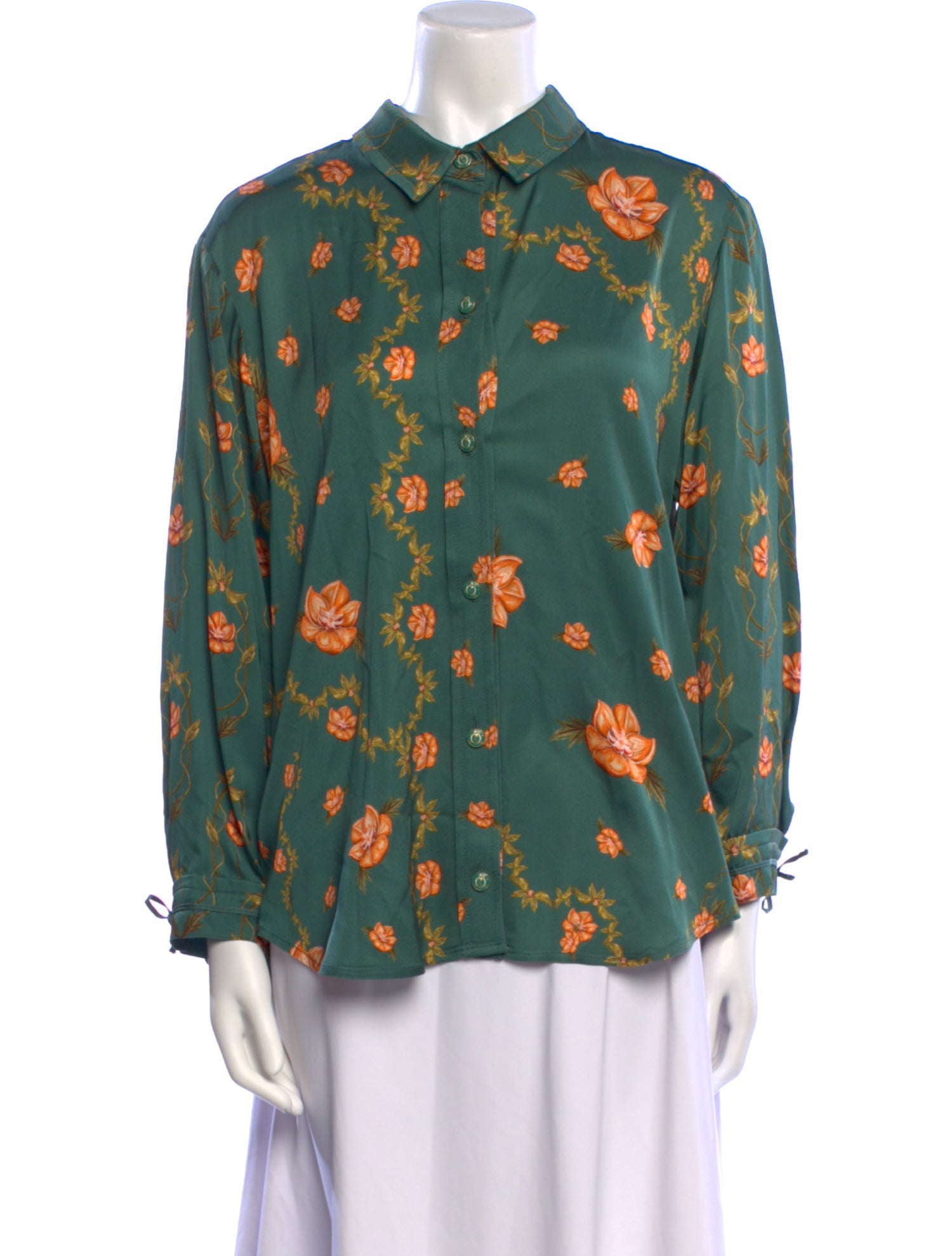 Agua by Agua Bendita Floral Print Long Sleeve Button-Up Top