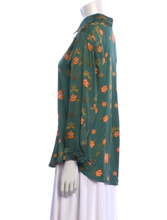 Agua by Agua Bendita Floral Print Long Sleeve Button-Up Top