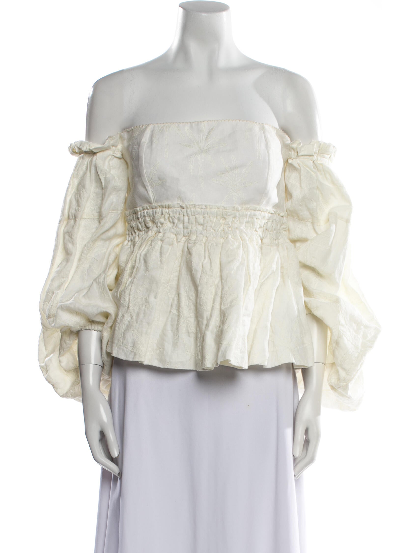 Agua by Agua Bendita Linen Off-The-Shoulder Blouse