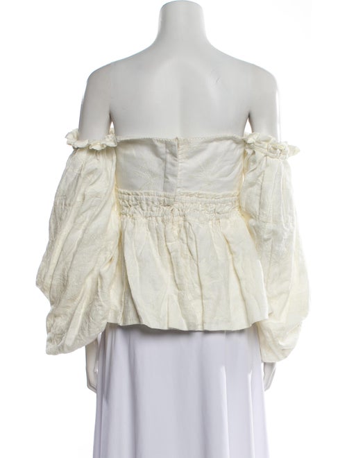 Agua by Agua Bendita Linen Off-The-Shoulder Blouse