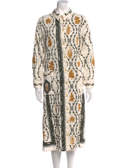 Agua by Agua Bendita Linen Midi Length Dress