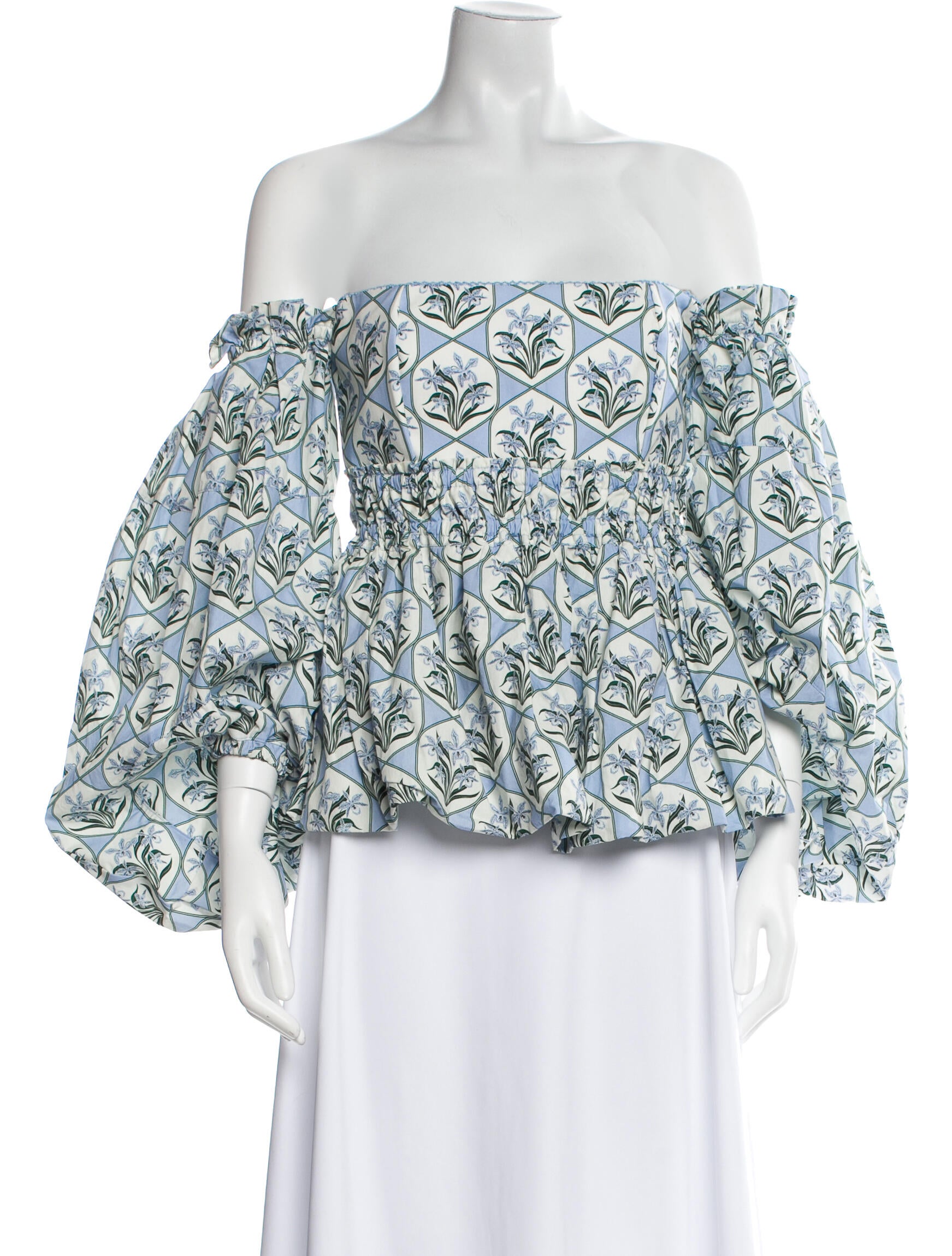 Agua by Agua Bendita Printed Off-The-Shoulder Blouse w/ Tags