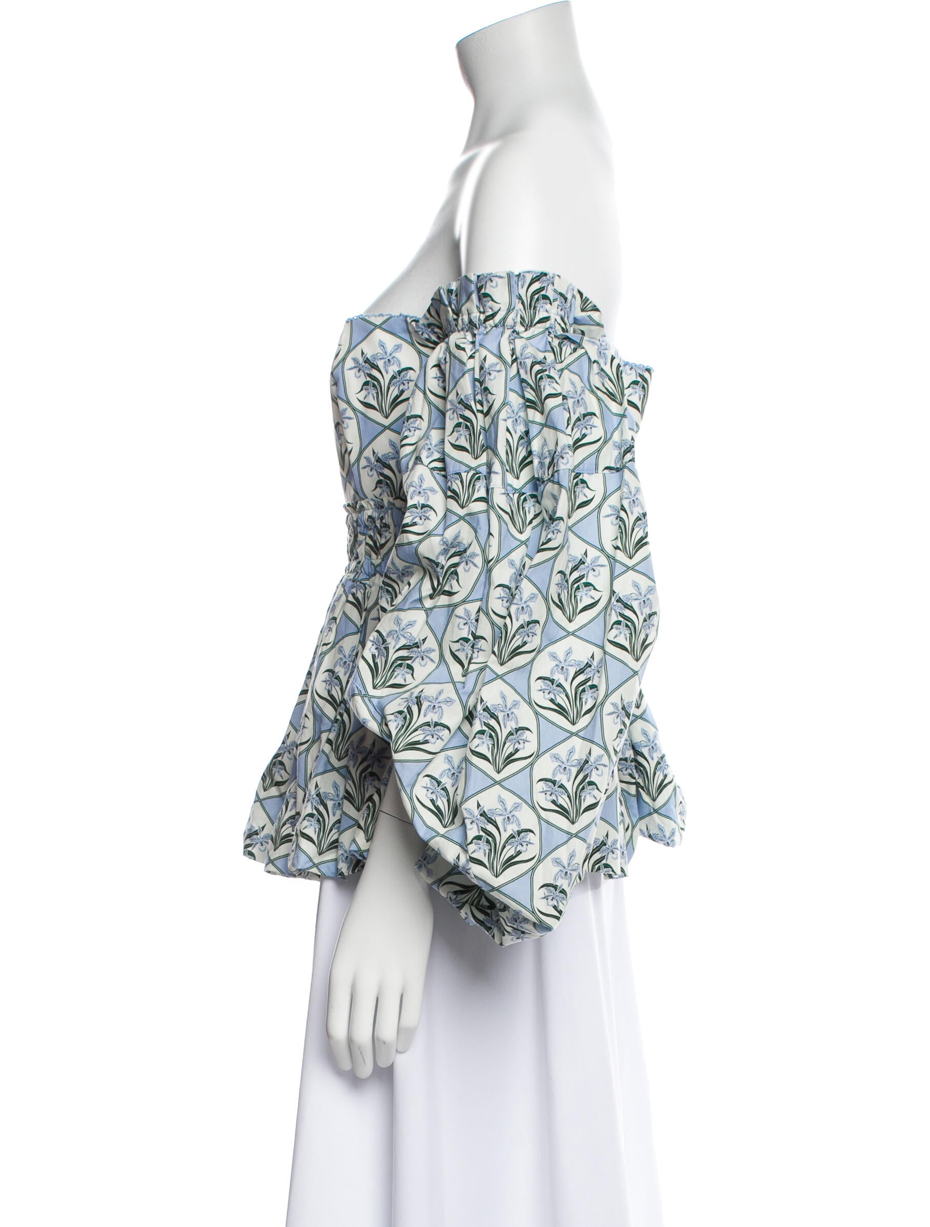 Agua by Agua Bendita Printed Off-The-Shoulder Blouse w/ Tags