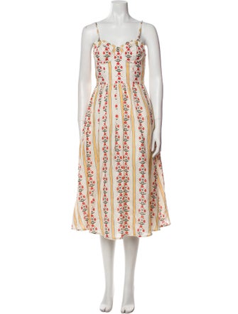 Agua by Agua Bendita Linen Midi Length Dress