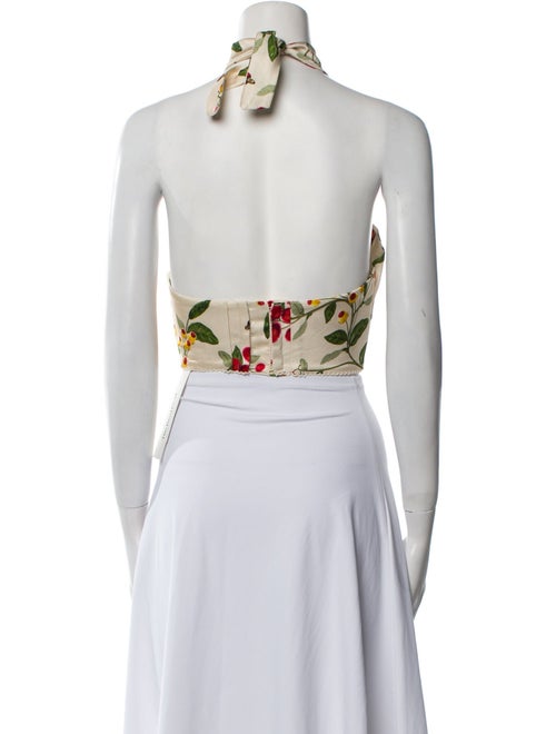 Agua by Agua Bendita Floral Print Halterneck Crop Top