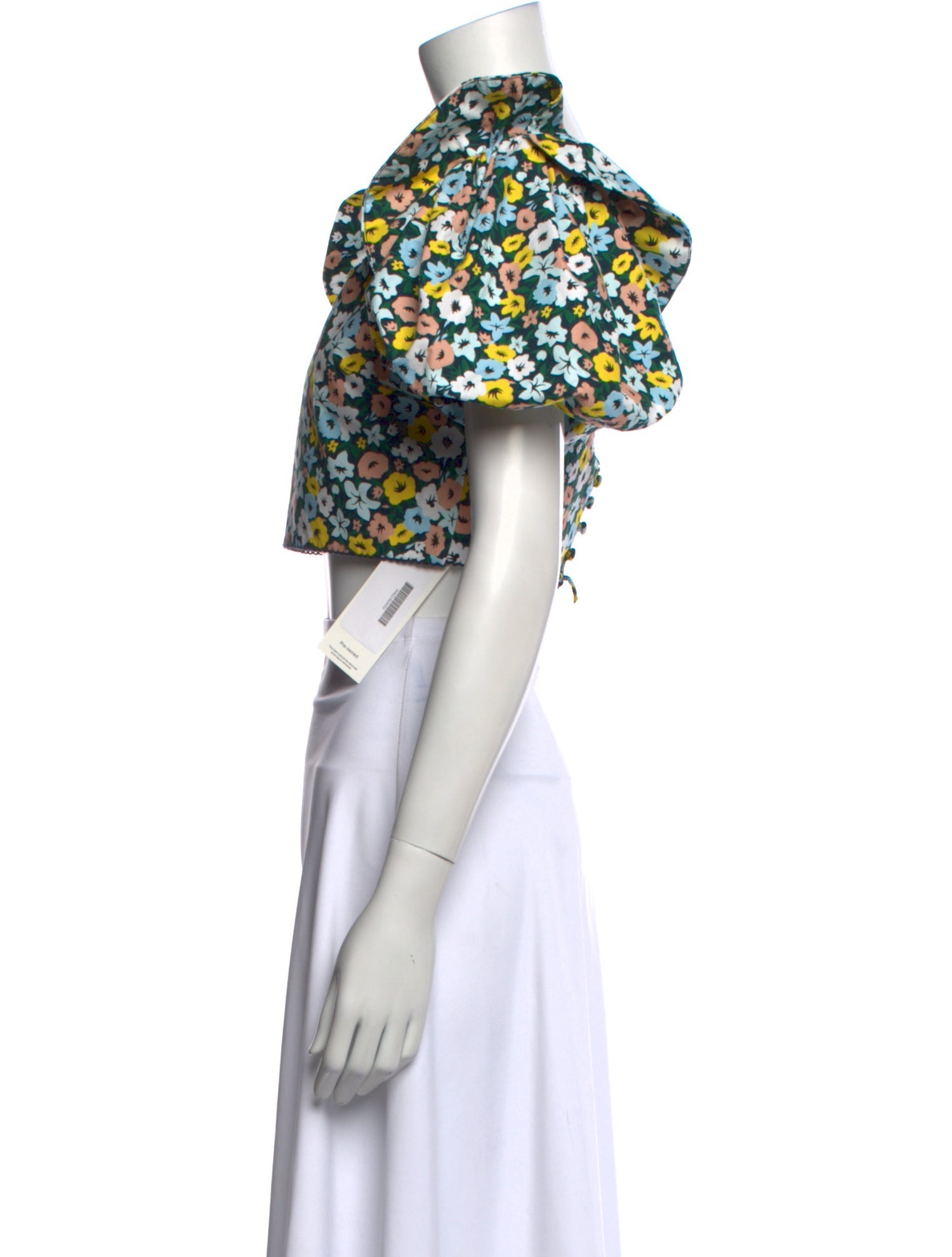 Agua by Agua Bendita Floral Print Off-The-Shoulder Crop Top