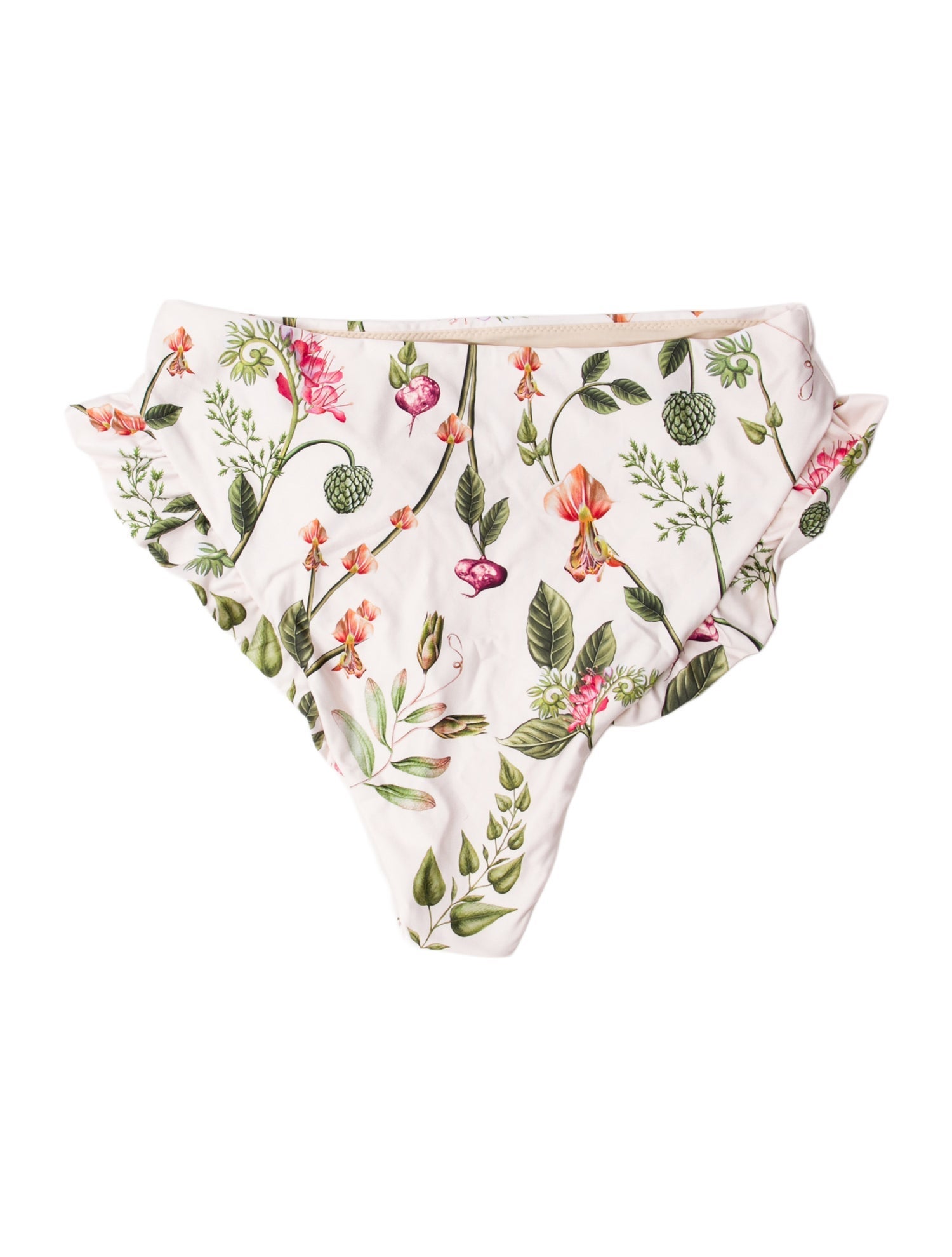 Agua by Agua Bendita Floral Print Ruffle Embellishment Bottoms w/ Tags