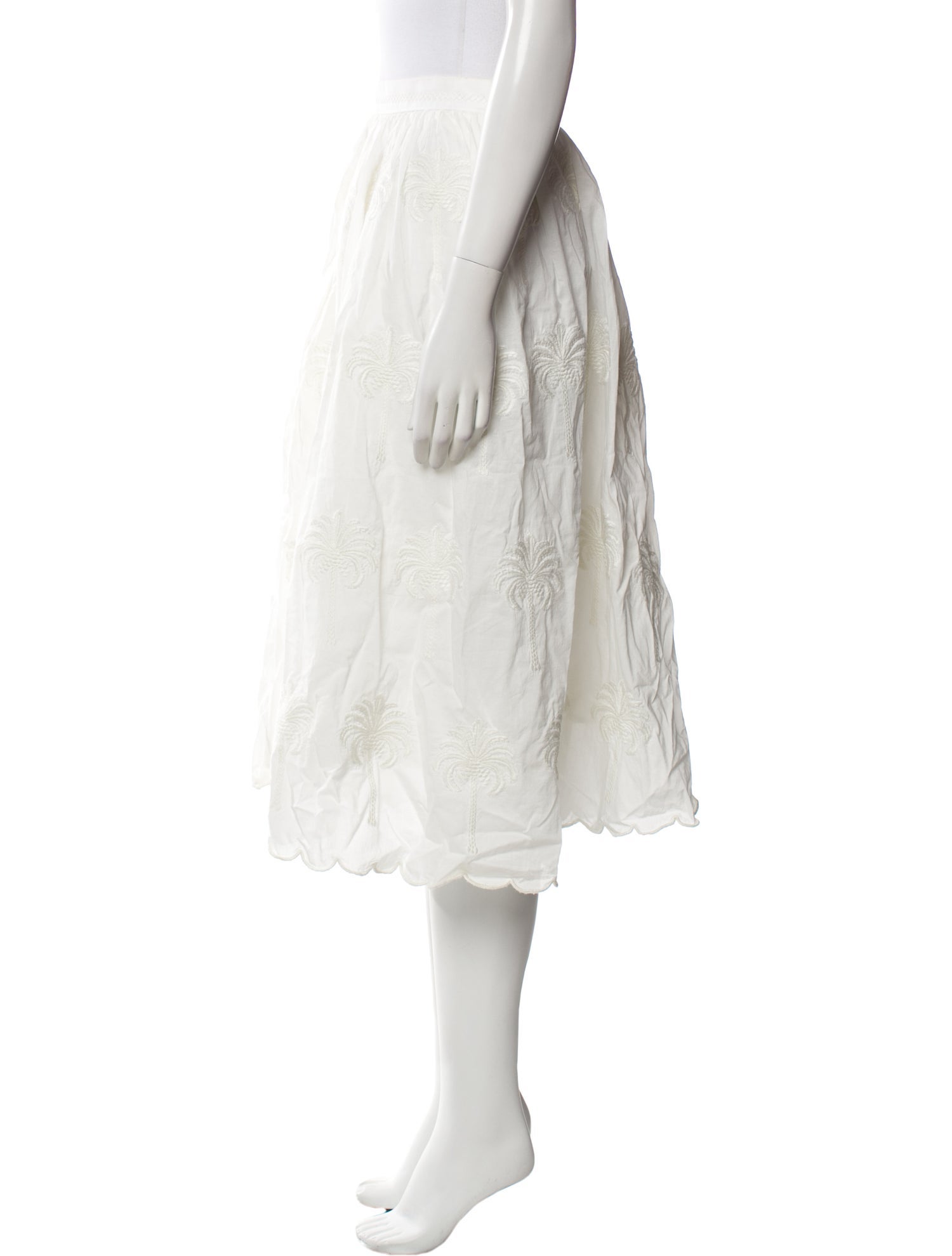 Agua by Agua Bendita Embroidered Accent Midi Length Skirt