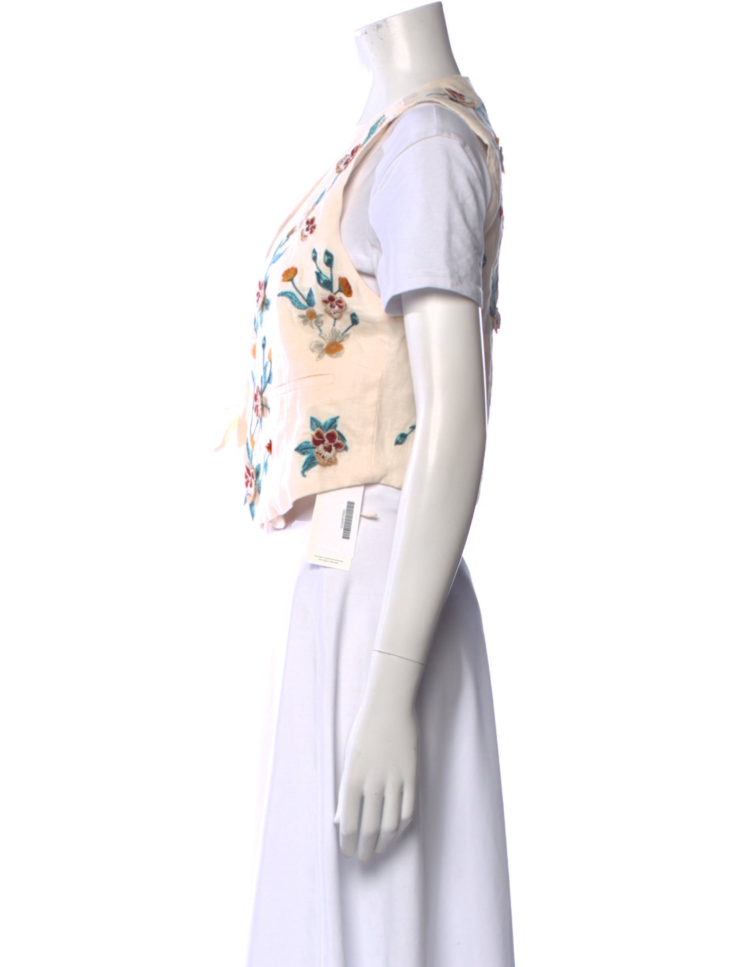 Agua by Agua Bendita Linen Floral Print Crop Top w/ Tags