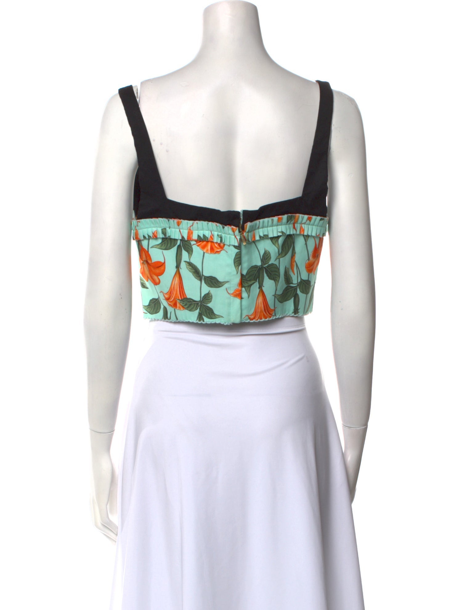Agua by Agua Bendita Printed Square Neckline Crop Top w/ Tags