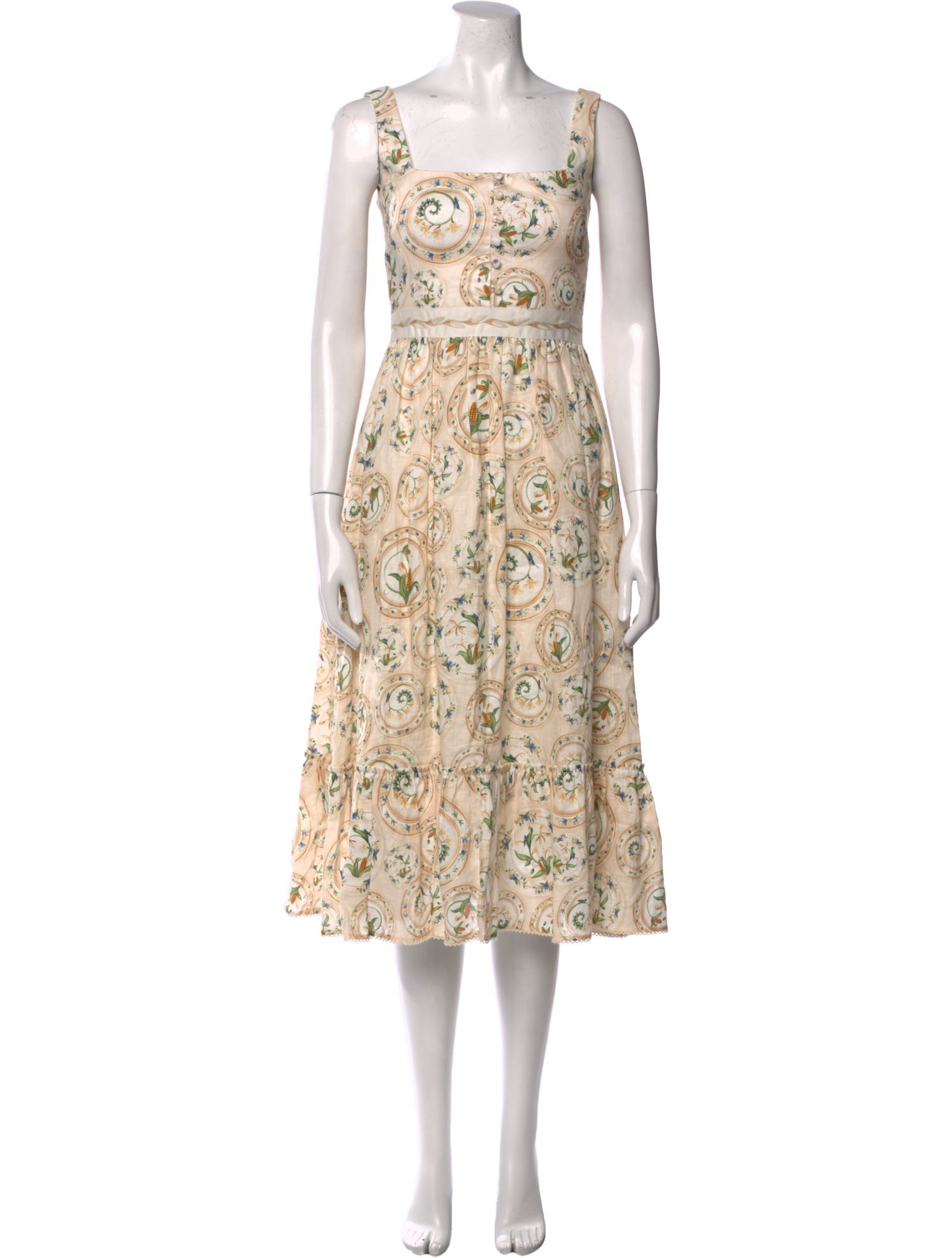 Agua by Agua Bendita Linen Midi Length Dress