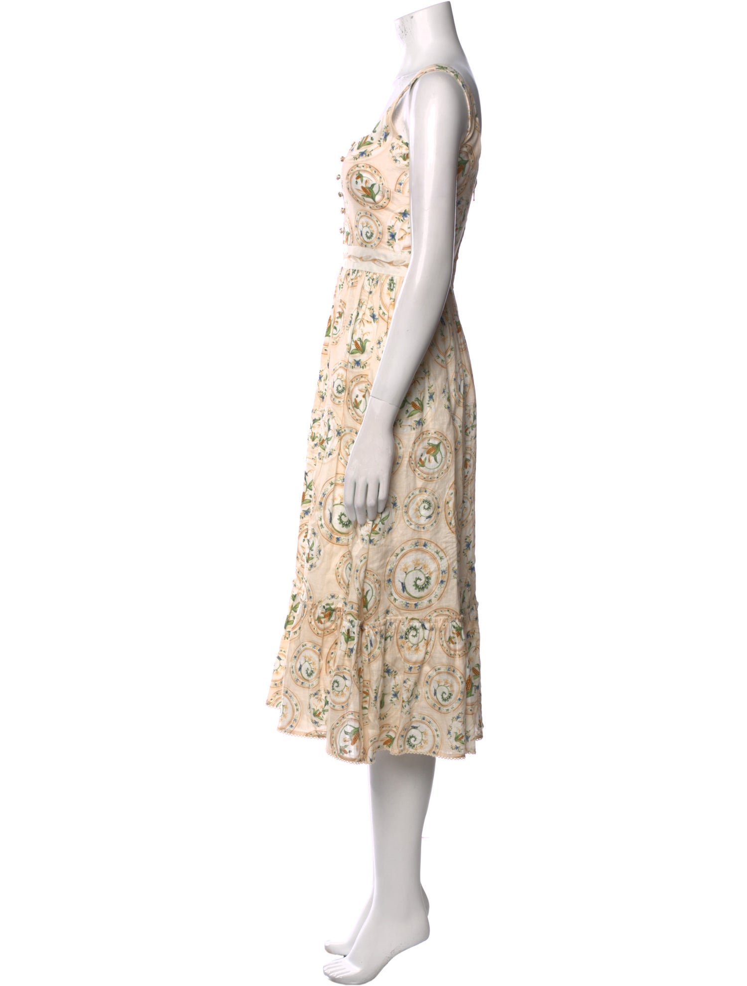 Agua by Agua Bendita Linen Midi Length Dress