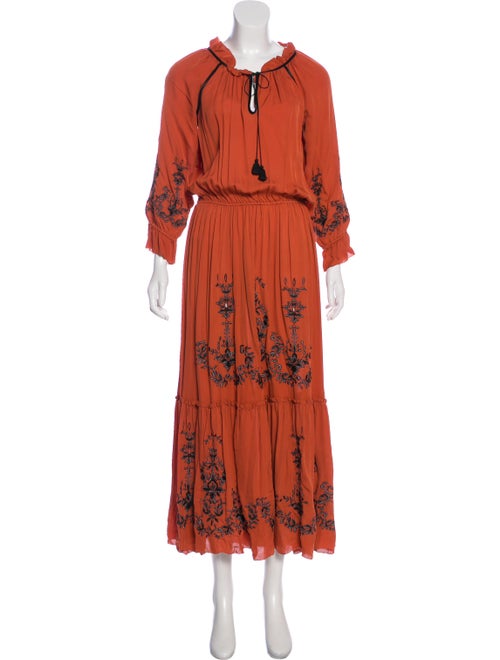 Alice Ritter Silk Long Dress Orange