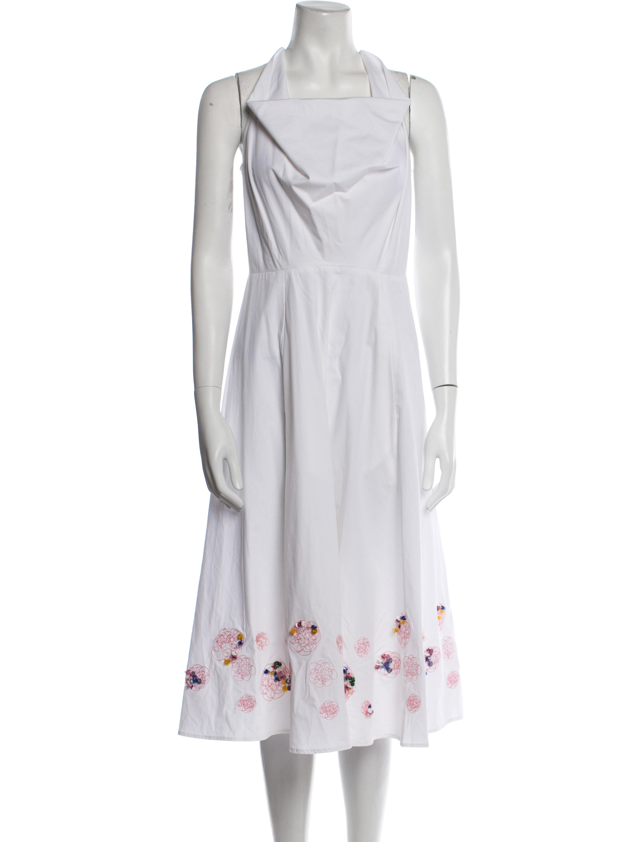 Arias Square Neckline Midi Length Dress