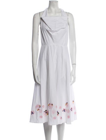 Arias Dresses Square Neckline Midi Length Dress S