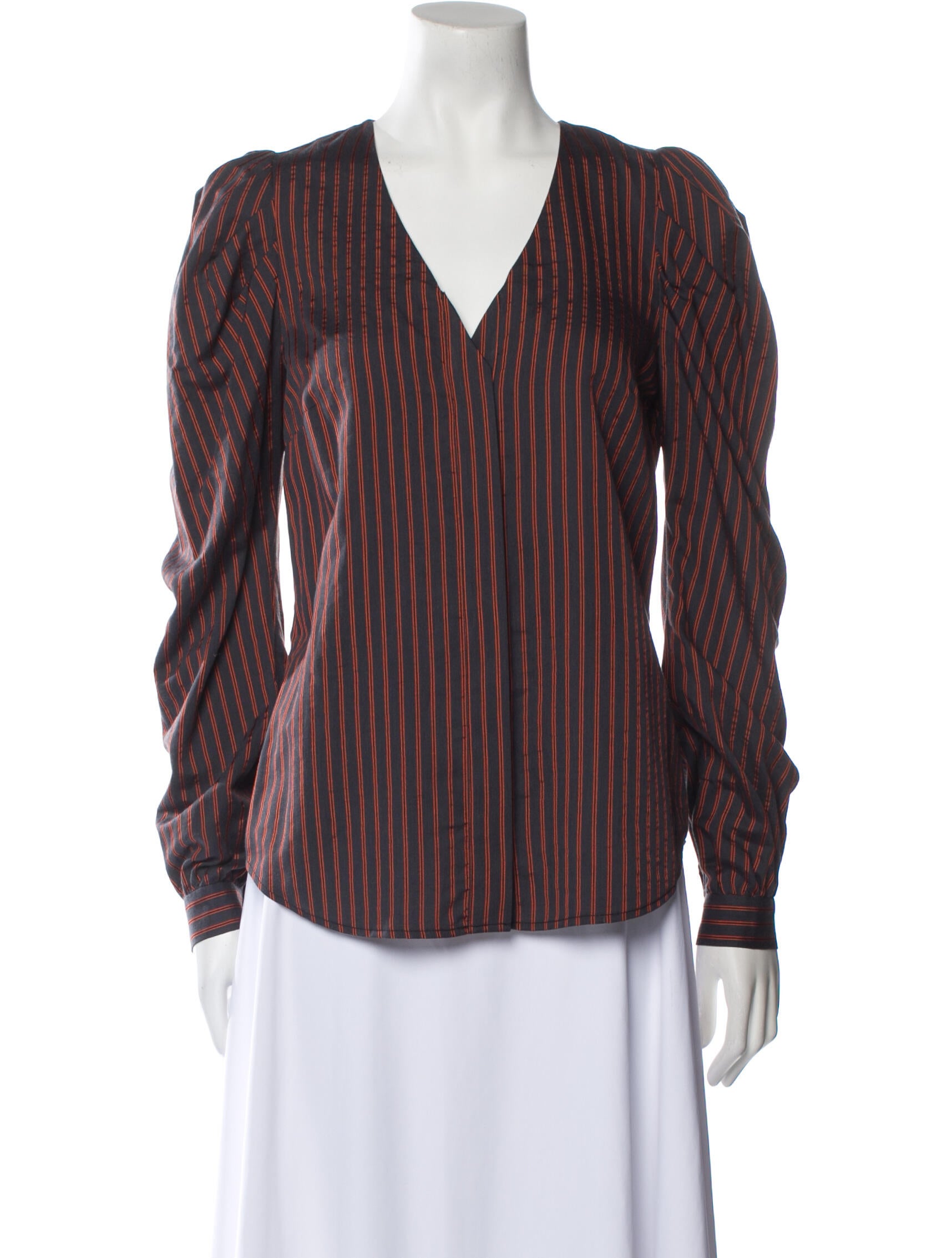 Arias Striped V-Neck Blouse