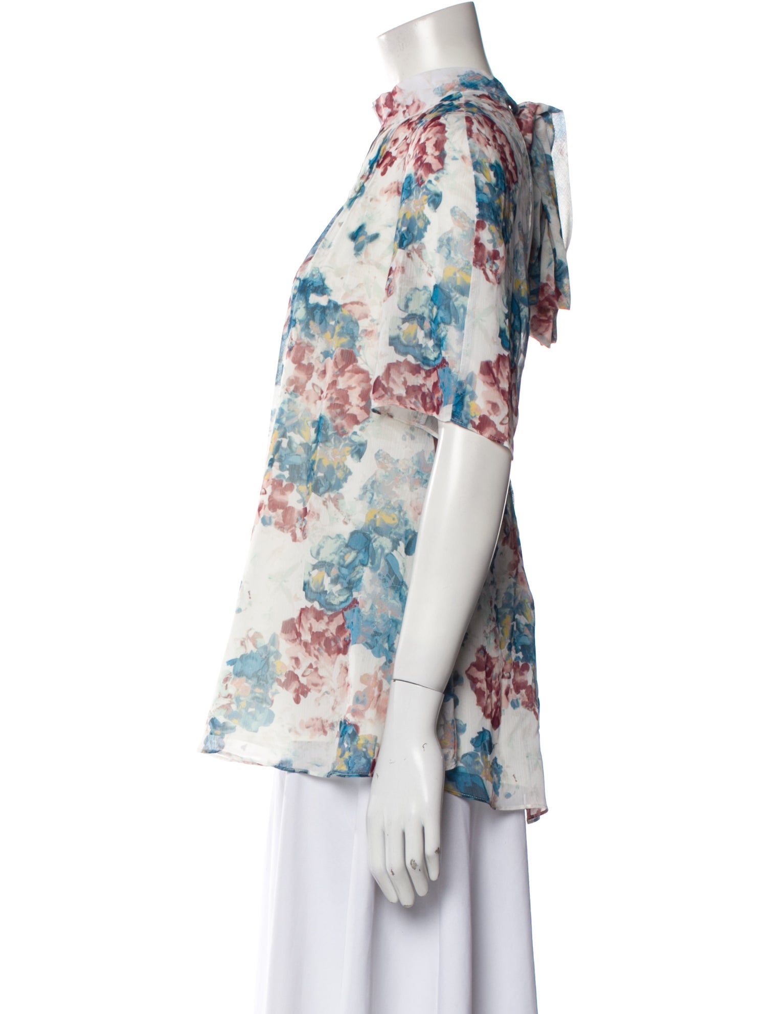 Arias Floral Print Mock Neck Blouse w/ Tags