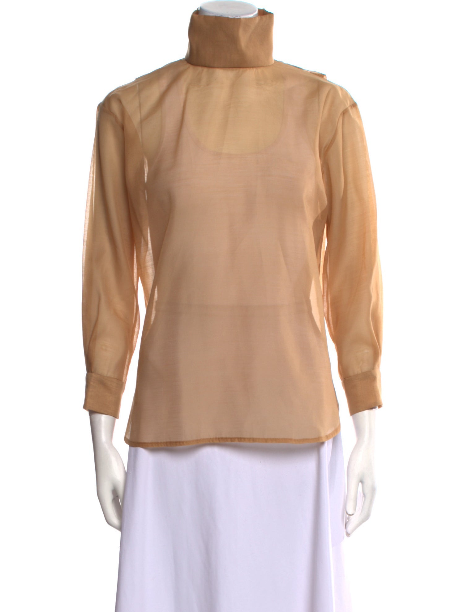 Arias Mock Neck Three-Quarter Sleeve Blouse