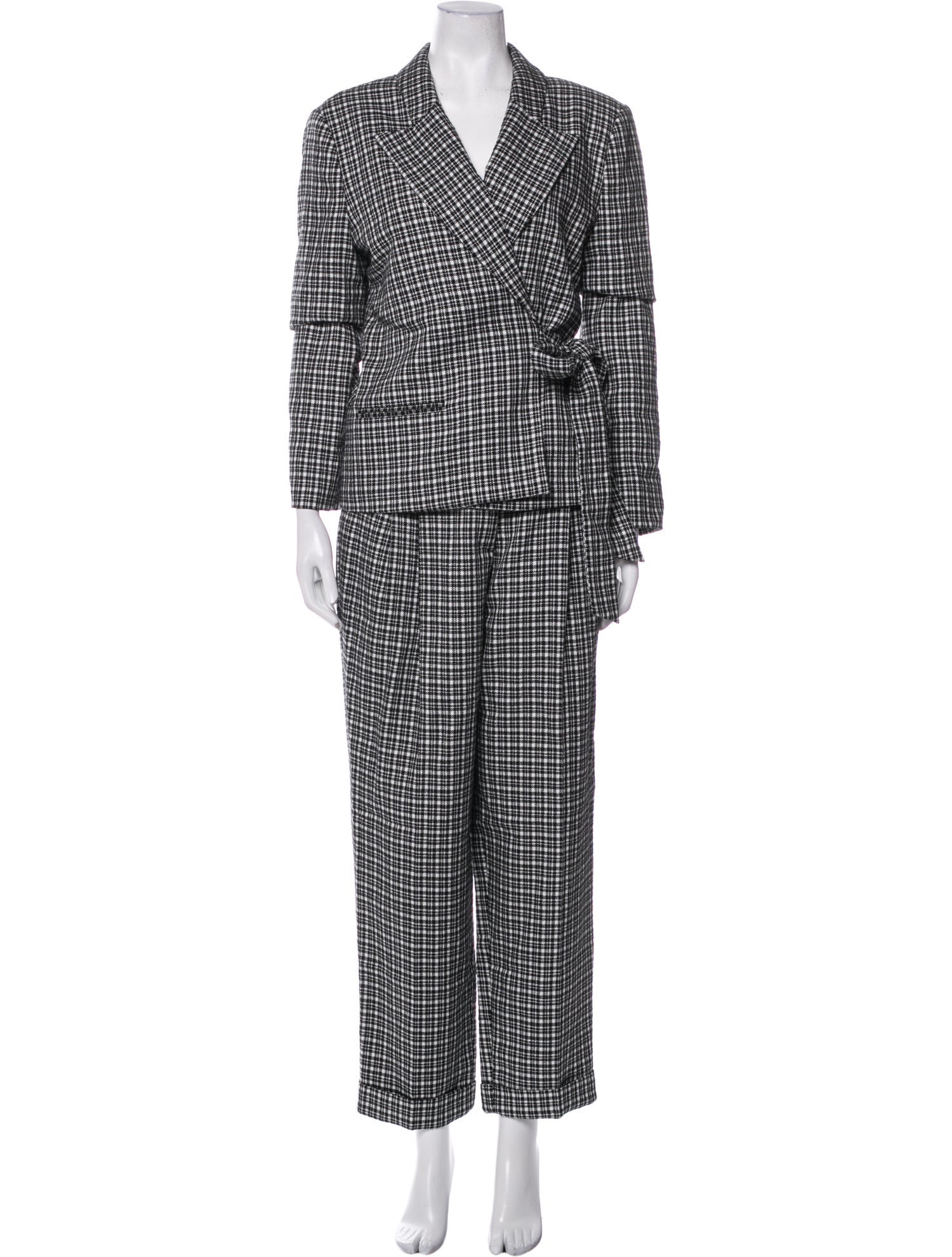 Arias Plaid Print Pant Set