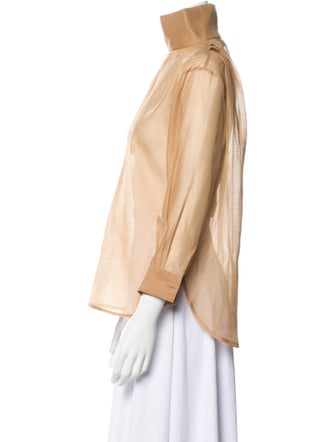 Arias Mock Neck Three-Quarter Sleeve Blouse