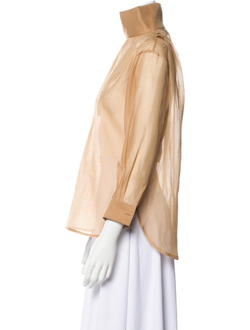 Arias Mock Neck Three-Quarter Sleeve Blouse