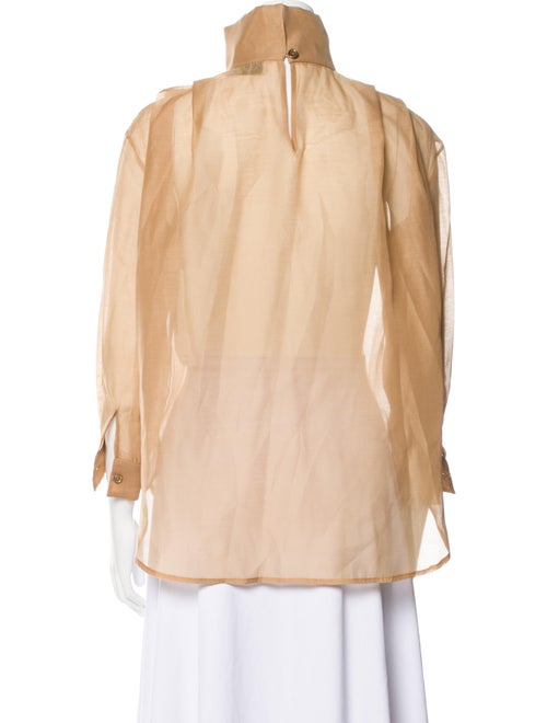 Arias Mock Neck Three-Quarter Sleeve Blouse