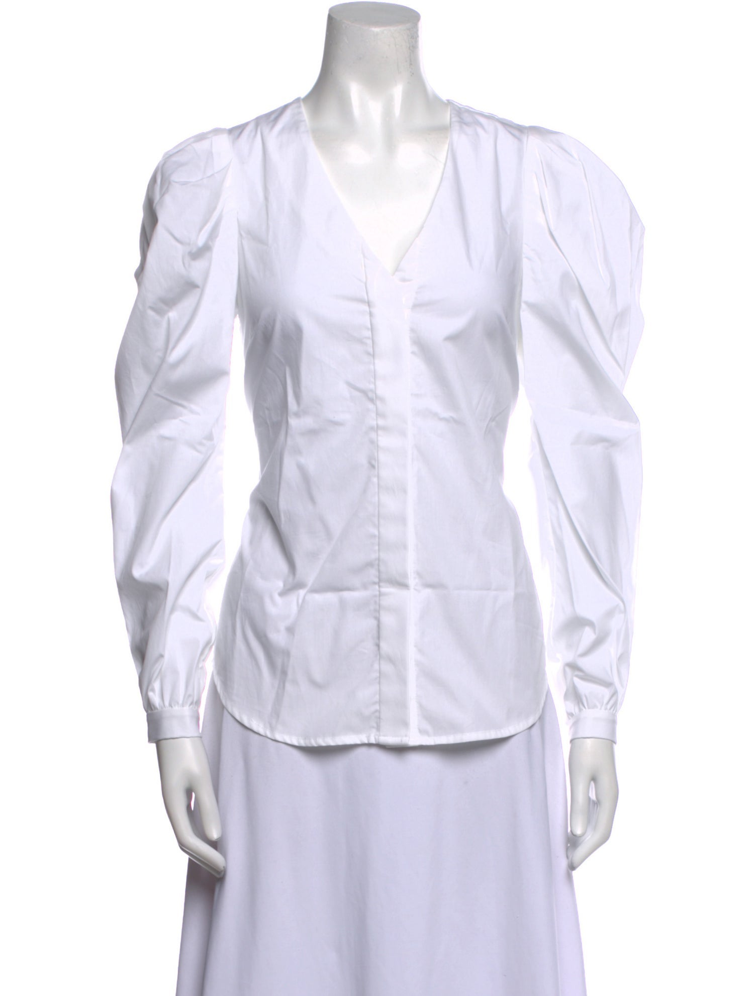 Arias V-Neck Long Sleeve Button-Up Top