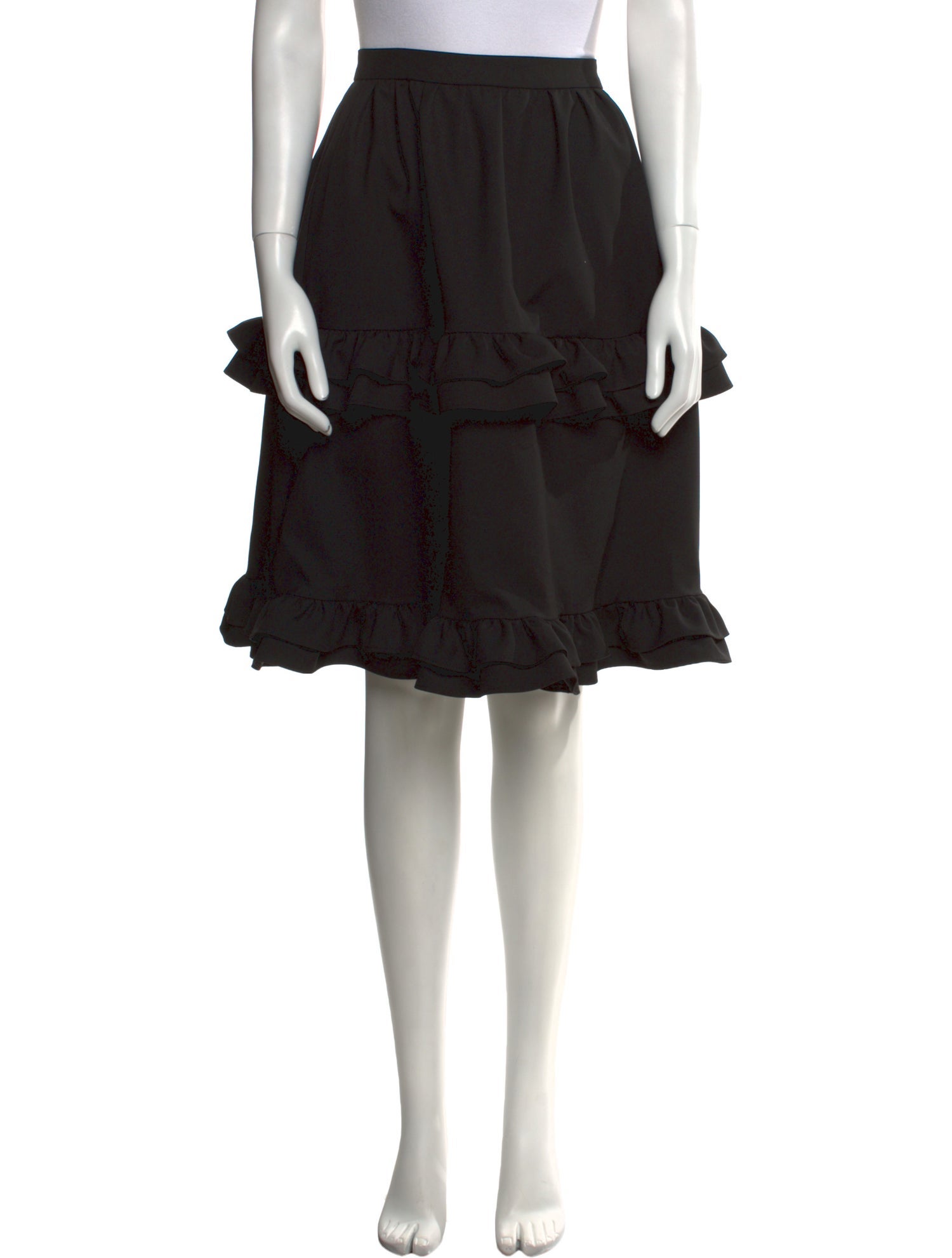 Arias Ruffle Embellishment Knee-Length Skirt