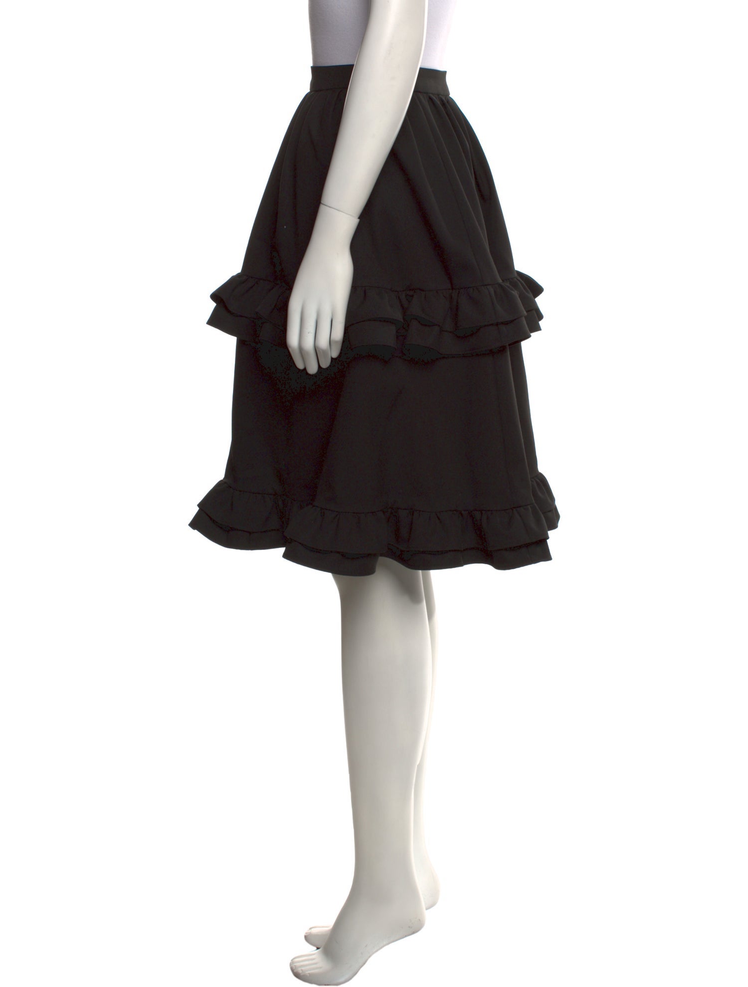 Arias Ruffle Embellishment Knee-Length Skirt