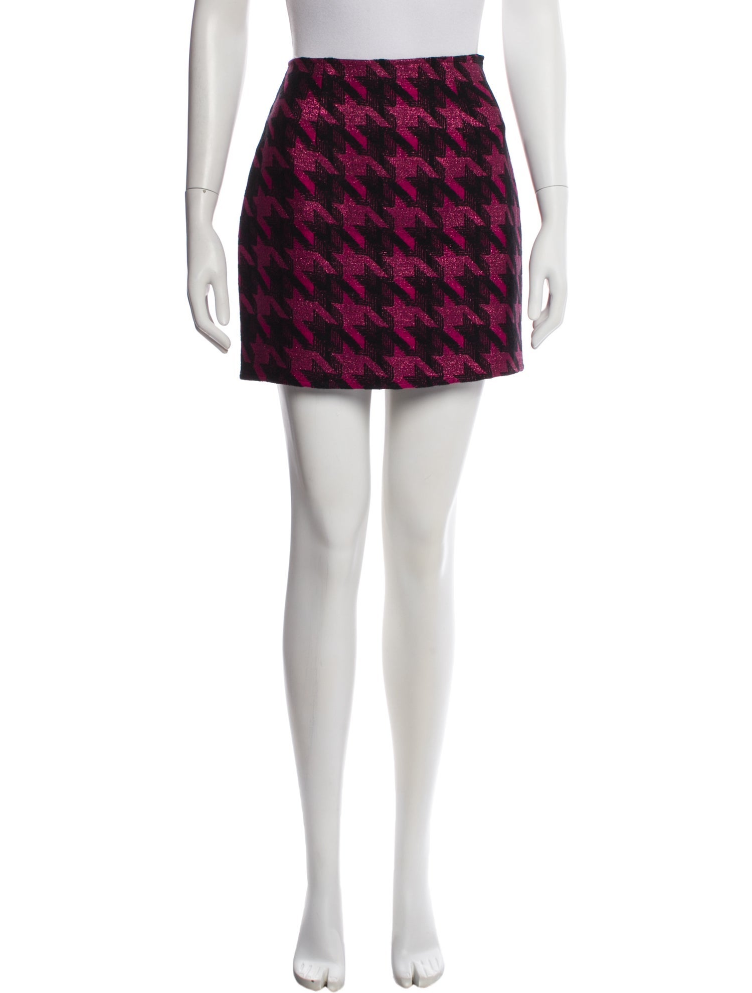 Arias Houndstooth Print Mini Skirt