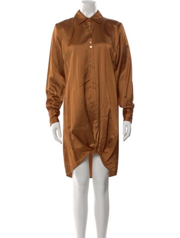 Pre-owned Arias Knee-length Dress In Brown