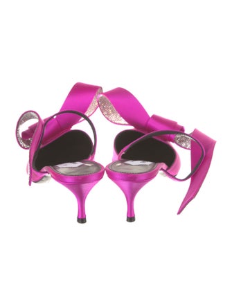 Area x Sergio Rossi Satin Colorblock Pattern Mules