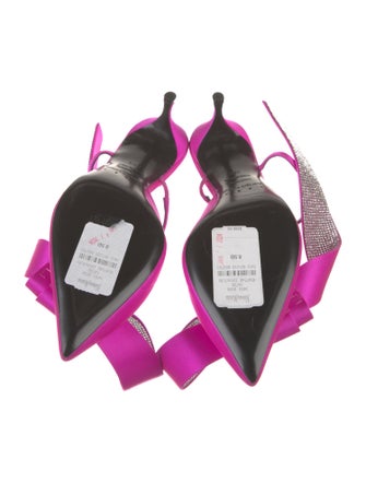 Area x Sergio Rossi Satin Colorblock Pattern Mules