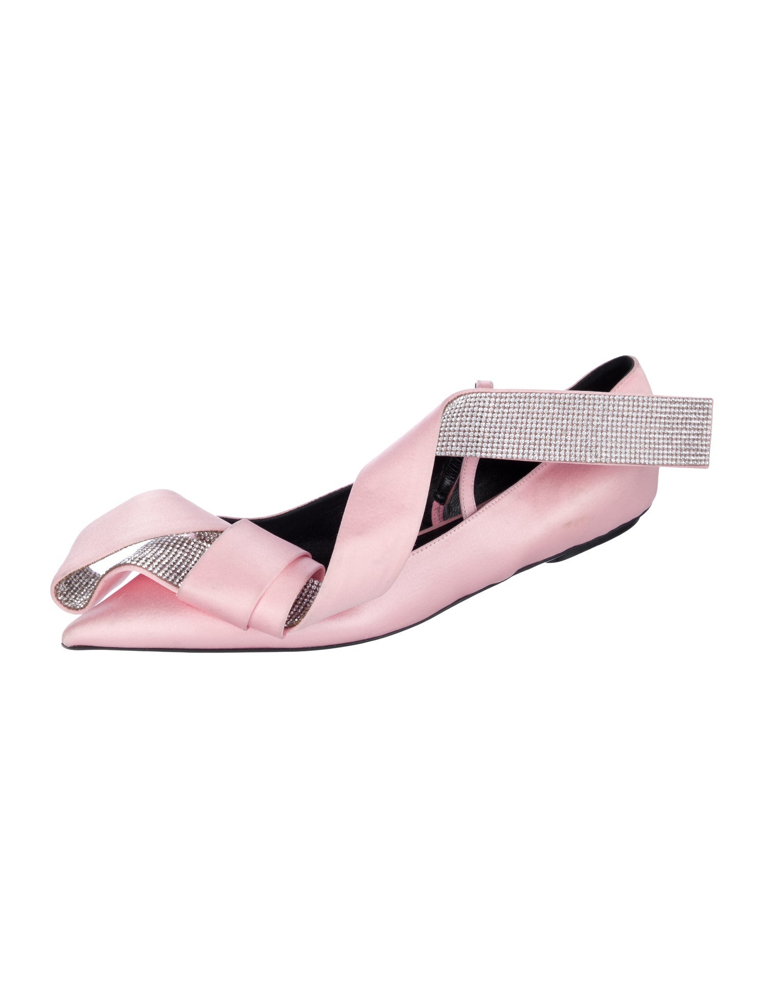 Area x Sergio Rossi Satin Bow Accents Flats