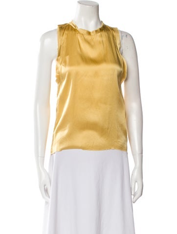 Aries Tops Silk Crew Neck Blouse S