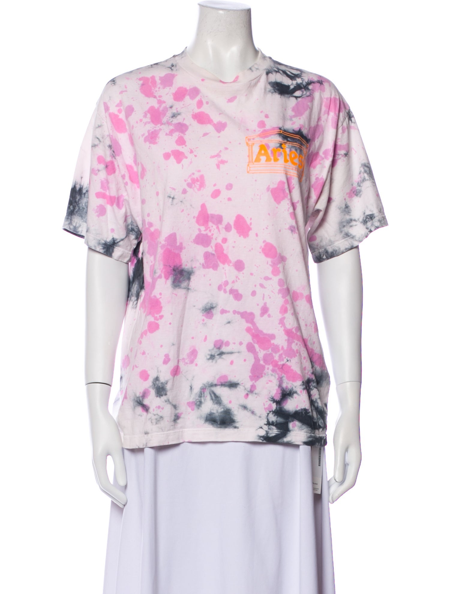 Aries Tie-Dye Print Crew Neck T-Shirt