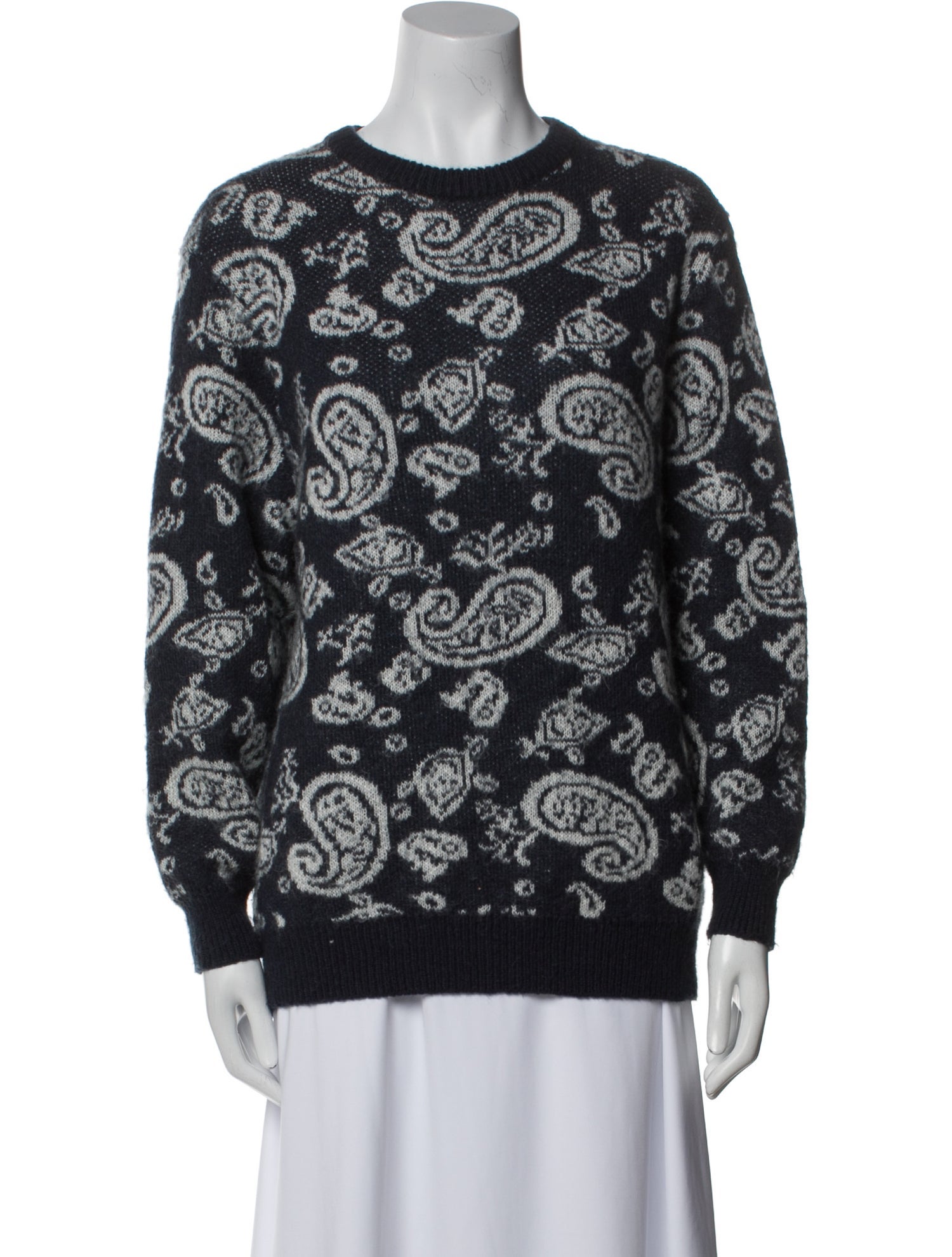 Aries Paisley Print Crew Neck Sweater