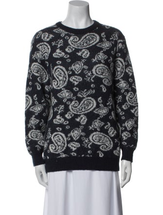 Aries Paisley Print Crew Neck Sweater